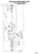 BRAKE AND DRIVE TUBE Diagram and Parts List for GSQ9612KT1  Whirlpool Washer