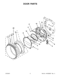 DOOR PARTS Diagram and Parts List for 7MWGD9150XW2  Whirlpool Dryer