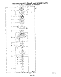 WASHER BASKET DRIVE AND BRAKE Diagram and Parts List for LT5000XMW1  Whirlpool Washer Dryer Combo