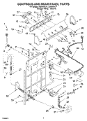 CONTROLS AND REAR PANEL PARTS Diagram and Parts List for LSQ9200LT1  Whirlpool Washer