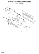 CABINET AND INSTALLATION Diagram and Parts List for KHMS145KSS0  KitchenAid Microwave