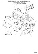 MAGNETRON AND AIR FLOW Diagram and Parts List for MHE11RDQ4  Roper Microwave
