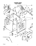 CABINET Diagram and Parts List for CE2950XYN0  Whirlpool Dryer