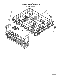 LOWER RACK Diagram and Parts List for KUDI22XX1  KitchenAid Dishwasher