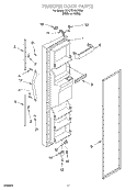 FREEZER DOOR Diagram and Parts List for 3XART745GW00  Whirlpool Refrigerator