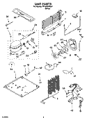 UNIT PARTS, OPTIONAL PARTS Diagram and Parts List for RT18HDXPQ01  Roper Refrigerator