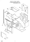 UPPER OVEN Diagram and Parts List for RBD305PDB2  Whirlpool Wall Oven