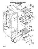 REFRIGERATOR LINER Diagram and Parts List for 3XART710GW01  Whirlpool Refrigerator