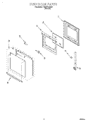 OVEN DOOR Diagram and Parts List for RBS270PDB4  Whirlpool Wall Oven