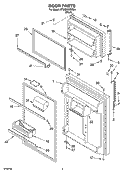 DOOR PARTS Diagram and Parts List for ET9CHKXKB04  Whirlpool Refrigerator