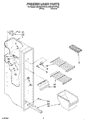 FREEZER LINER Diagram and Parts List for 8ED20ZKXFW05  Whirlpool Refrigerator