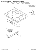 COOKTOP PARTS Diagram and Parts List for KERA205PBL4  KitchenAid Range