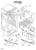 LINER PARTS Diagram and Parts List for 8VET8WPKLQ02  Whirlpool Refrigerator
