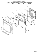 OVEN DOOR PARTS Diagram and Parts List for KEMC307KBL03  KitchenAid Microwave Oven Combo