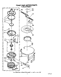 PAUMP AND MOTOR Diagram and Parts List for WU3000V3  Roper Dishwasher