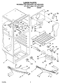LINER Diagram and Parts List for RT14ZKYKQ01  Roper Refrigerator