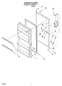 DOOR Diagram and Parts List for EV120FXKQ01  Whirlpool Freezer