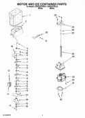 MOTOR AND ICE CONTAINER PARTS Diagram and Parts List for KSRG25FVWH01  KitchenAid Refrigerator