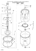 AGITATOR, BASKET, AND TUB Diagram and Parts List for KAWS850JQ0  KitchenAid Washer