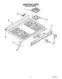 COOKTOP Diagram and Parts List for SF310PEYQ1  Whirlpool Range