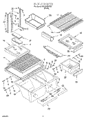 SHELF Diagram and Parts List for 3XKVN490000  Whirlpool Refrigerator