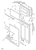 DOOR Diagram and Parts List for ET18PKXGW00  Whirlpool Refrigerator
