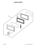 DOOR PARTS Diagram and Parts List for YWMH53520AH1  Whirlpool Microwave