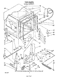 TUB Diagram and Parts List for DU3040XP1  Whirlpool Dishwasher