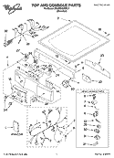 TOP AND CONSOLE PARTS Diagram and Parts List for 3RAWZ481EML1  Whirlpool Dryer