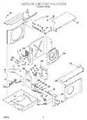 AIR FLOW AND CONTROL Diagram and Parts List for R183A3  Whirlpool Air Conditioner