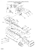 MOTOR AND ICE CONTAINER Diagram and Parts List for KSRB22QDBL02  KitchenAid Refrigerator