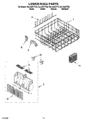 LOWER RACK PARTS, OPTIONAL PARTS (NOT INCLUDED) Diagram and Parts List for DUL240XTPS9  Whirlpool Dishwasher
