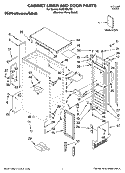 CABINET LINER AND DOOR PARTS Diagram and Parts List for KUIC15PLTS1  KitchenAid Ice Maker