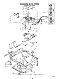 MACHINE BASE Diagram and Parts List for LA5430XSW0  Whirlpool Washer