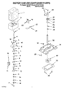 MOTOR AND ICE CONTAINER Diagram and Parts List for KSRB25FKSS00  KitchenAid Refrigerator