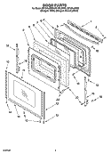 DOOR PARTS Diagram and Parts List for RF196LXMB0  Whirlpool Range