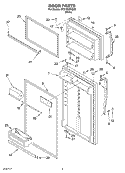 DOOR Diagram and Parts List for ST21PKXKQ00  Whirlpool Refrigerator