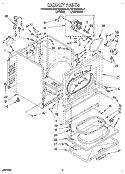 CABINET Diagram and Parts List for KGYE665BWH1  KitchenAid Dryer