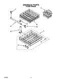 DISHRACK Diagram and Parts List for TUD2000W6  Whirlpool Dishwasher