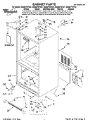 CABINET PARTS Diagram and Parts List for GX5SHTXTB01  Whirlpool Refrigerator