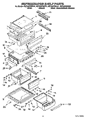 REFRIGERATOR SHELF PARTS Diagram and Parts List for KSCS23FSBT01  KitchenAid Refrigerator