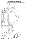REFRIGERATOR LINER PARTS Diagram and Parts List for KSRS25ILWH13  KitchenAid Refrigerator