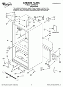 CABINET PARTS Diagram and Parts List for G25EFSB2313  Whirlpool Refrigerator