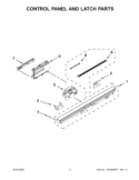 CONTROL PANEL AND LATCH PARTS Diagram and Parts List for KUDE50FBSS0  KitchenAid Dishwasher