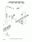 UPPER WASH AND RINSE PARTS Diagram and Parts List for GU2300XTVB1  Whirlpool Dishwasher