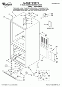 CABINET PARTS Diagram and Parts List for EB2SHKXVD00  Whirlpool Refrigerator