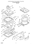 REFRIGERATOR SHELF Diagram and Parts List for 4KSRS27QFA03  Whirlpool Refrigerator