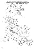 MOTOR AND ICE CONTAINER Diagram and Parts List for KSRB25FGBT00  KitchenAid Refrigerator