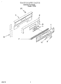 BACKGUARD Diagram and Parts List for SF370PEWQ1  Whirlpool Range