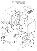 TUB ASSEMBLY Diagram and Parts List for RUD3000HB1  Roper Dishwasher